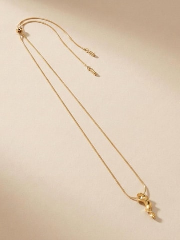 DNSK Copenhagen Ketting 'INGRID Waterproof 18K Gold Plated Long Necklace - Adjustable Chain & Brushed Stainless Steel' in Goud