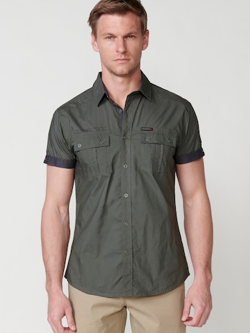 KOROSHI Regular fit Srajca | zelena barva: sprednja stran