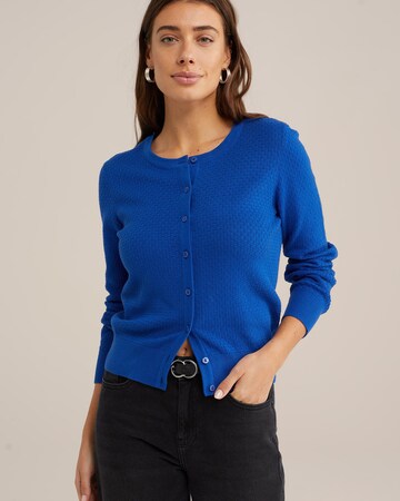 WE Fashion Плетена жилетка в синьо: отпред