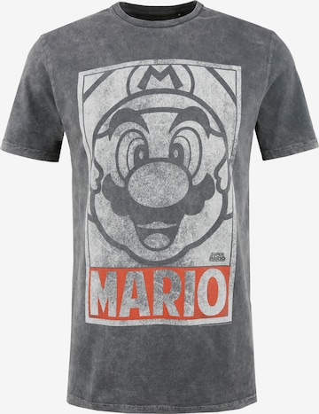 Recovered Shirt 'Super Mario' in Grey: front