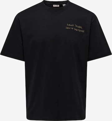 T-Shirt Only & Sons en noir : devant