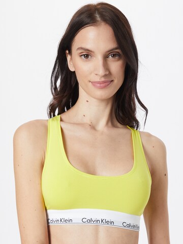 Calvin Klein Underwear Bralette Bra in Yellow: front