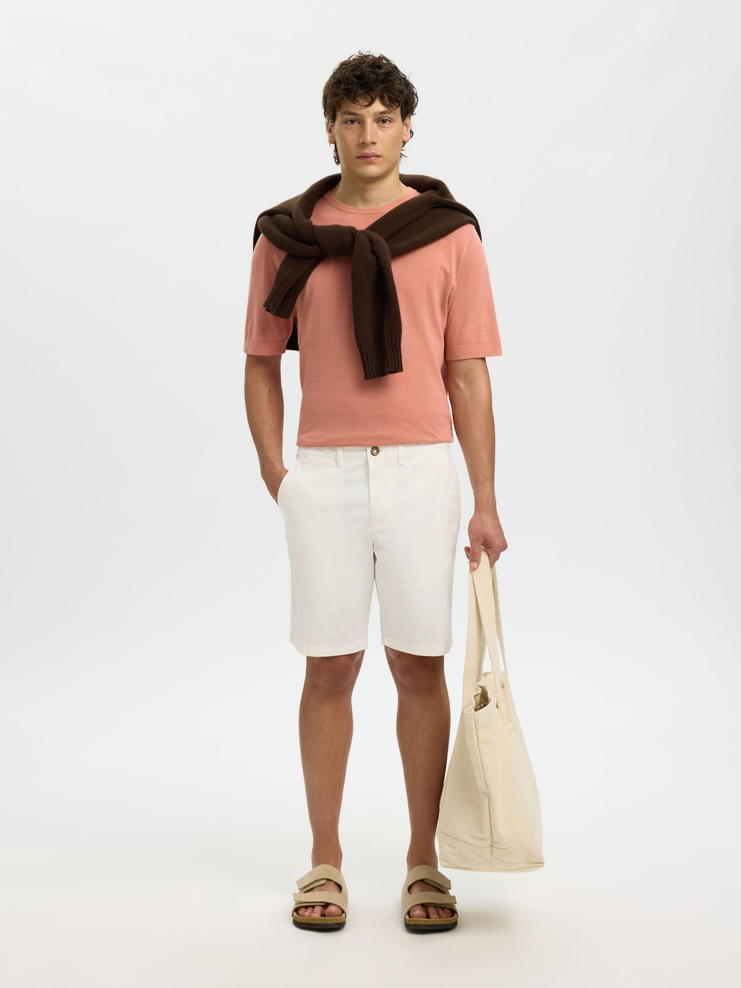 SELECTED Slimfit Shorts 'SLHMiles' in Weiß