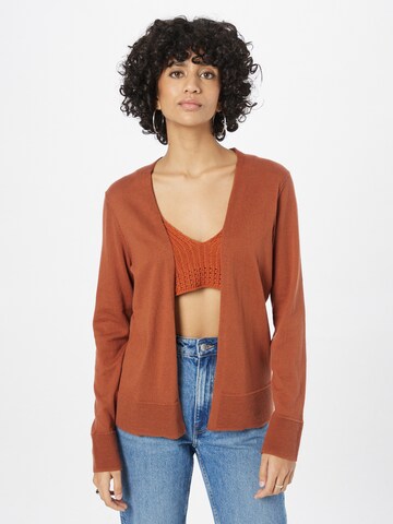 ESPRIT Knit Cardigan in Brown: front