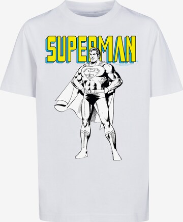 Maglietta 'DC Comics Superman Mono Action Pose' di F4NT4STIC in bianco: frontale