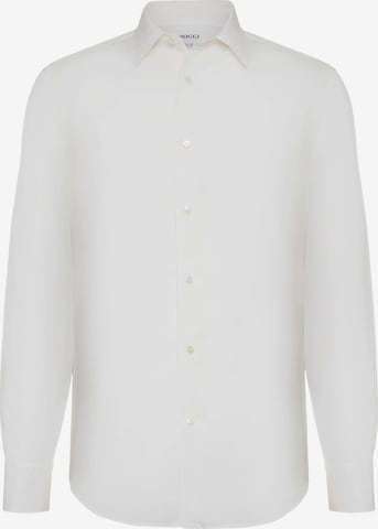 Regular fit Camicia di Boggi Milano in bianco: frontale
