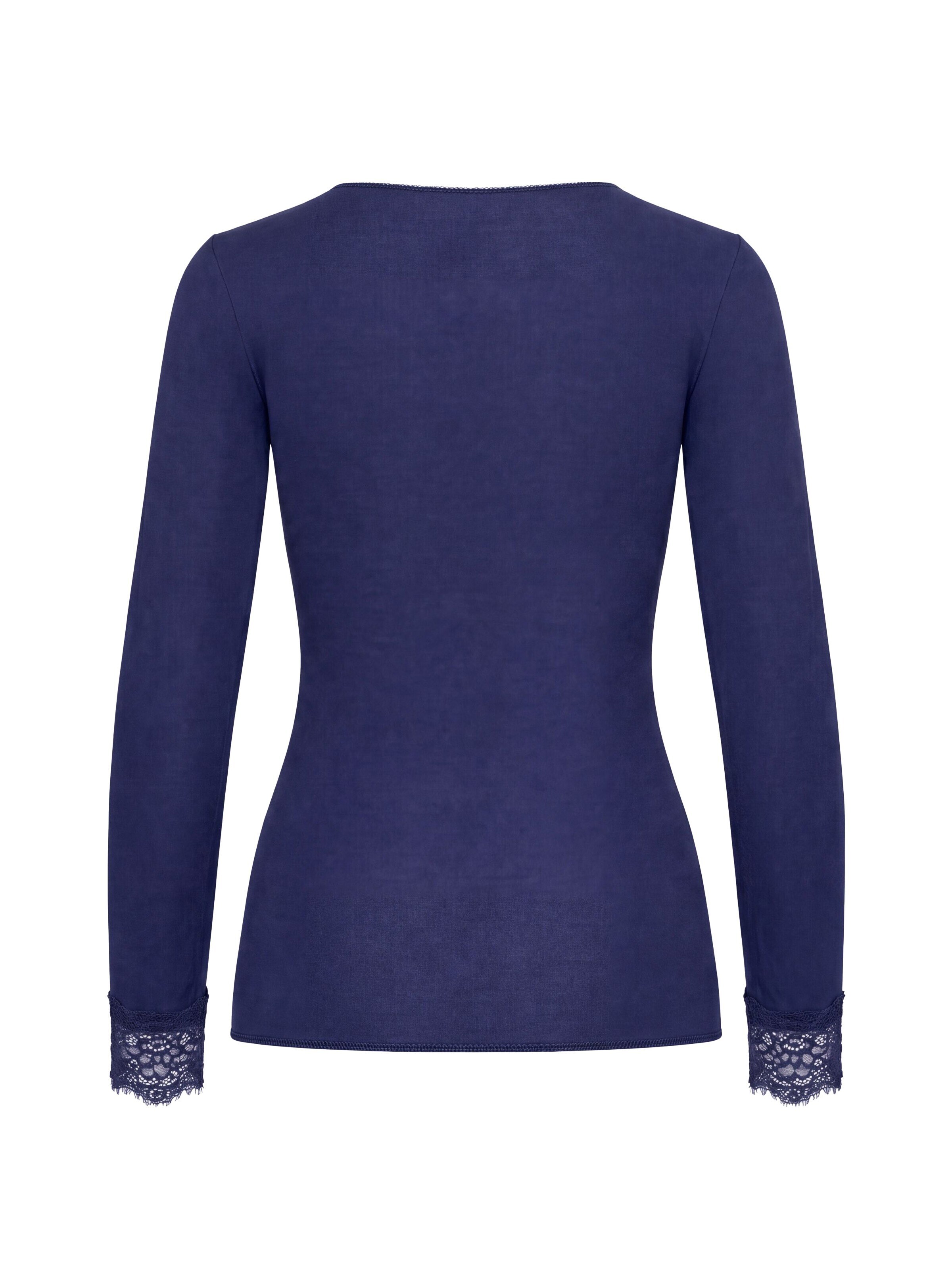 Ciocca - Camiseta térmica 'Maglia Intima con Pizzo in Cashmere Modal Scollo a V' en azul