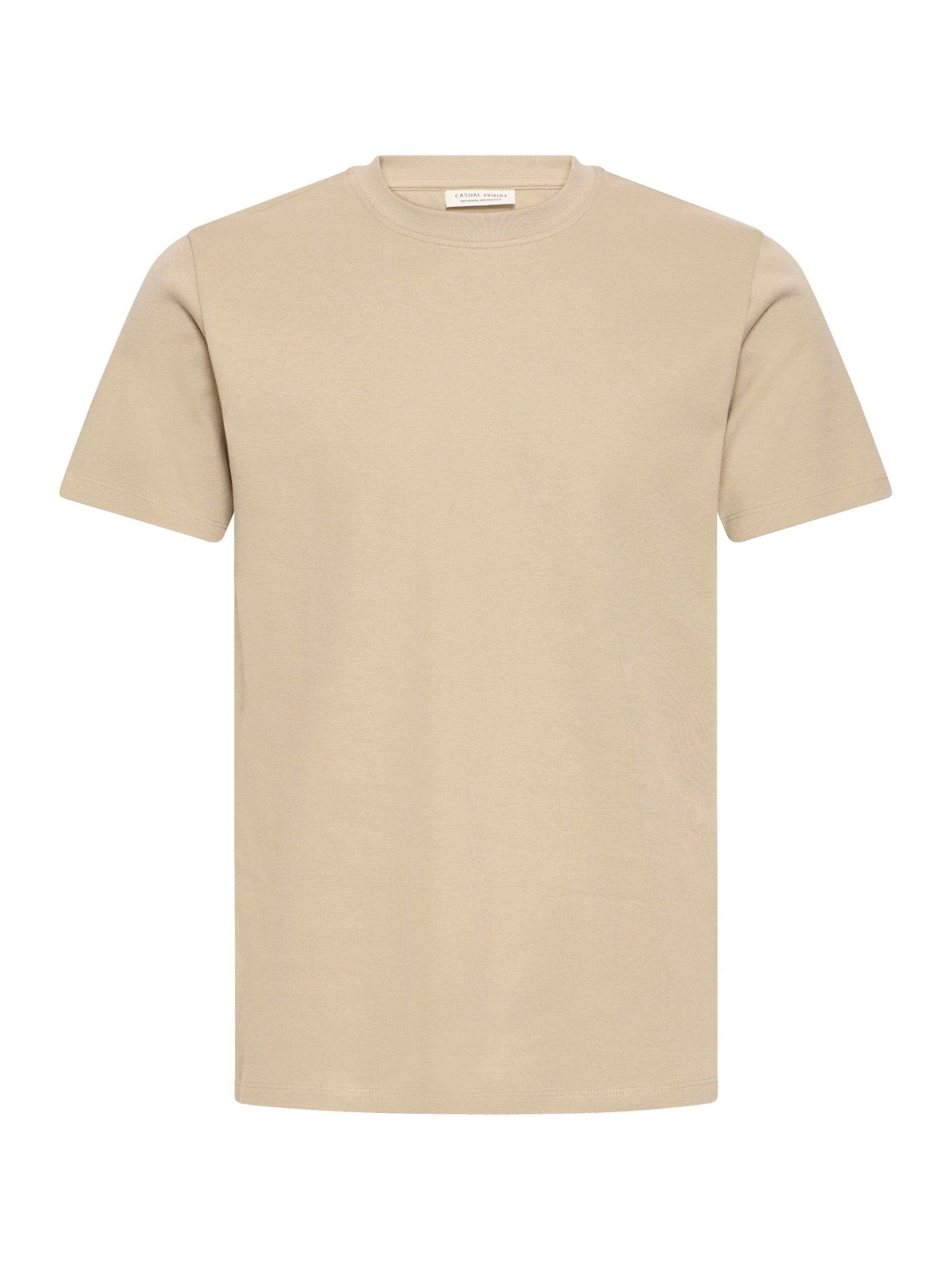 Casual Friday Rundhalsshirt ' CFNilo ' in Beige: Vorderseite