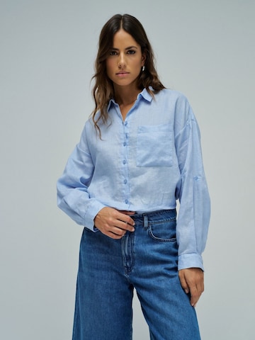 Salsa Jeans Blouse in Blauw: voorkant