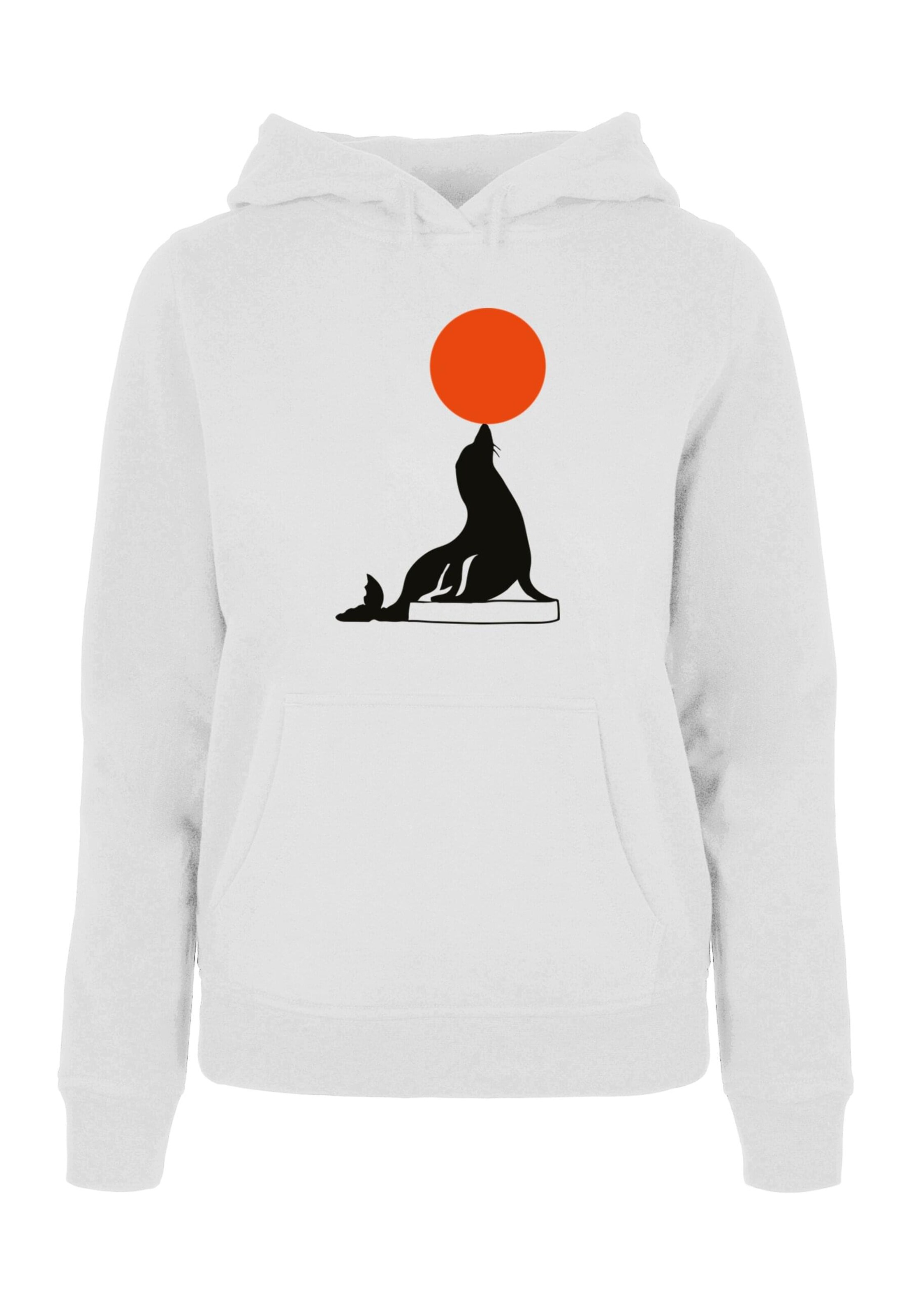 Merchcode Sweatshirt 'The Seal' in White: front