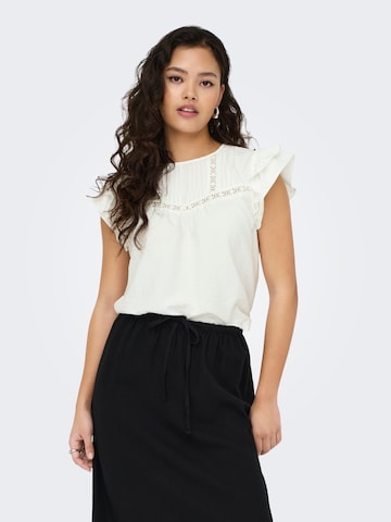 JDY Bluse 'JDYTRAIN' i hvid: forside