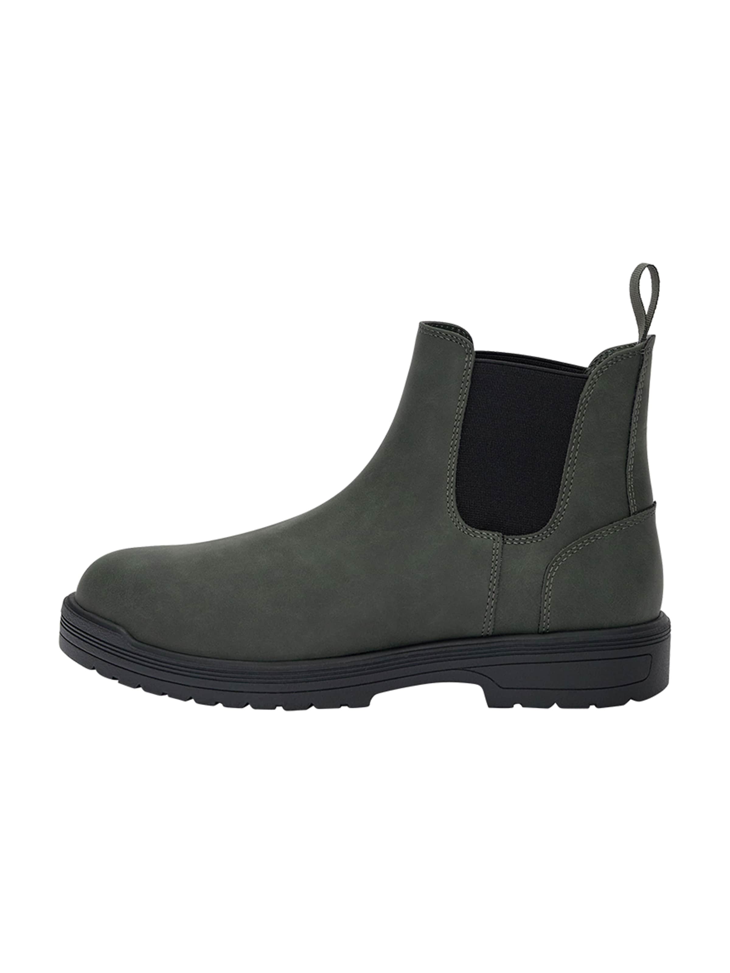 Pull&Bear Botki Chelsea w kolorze zielony