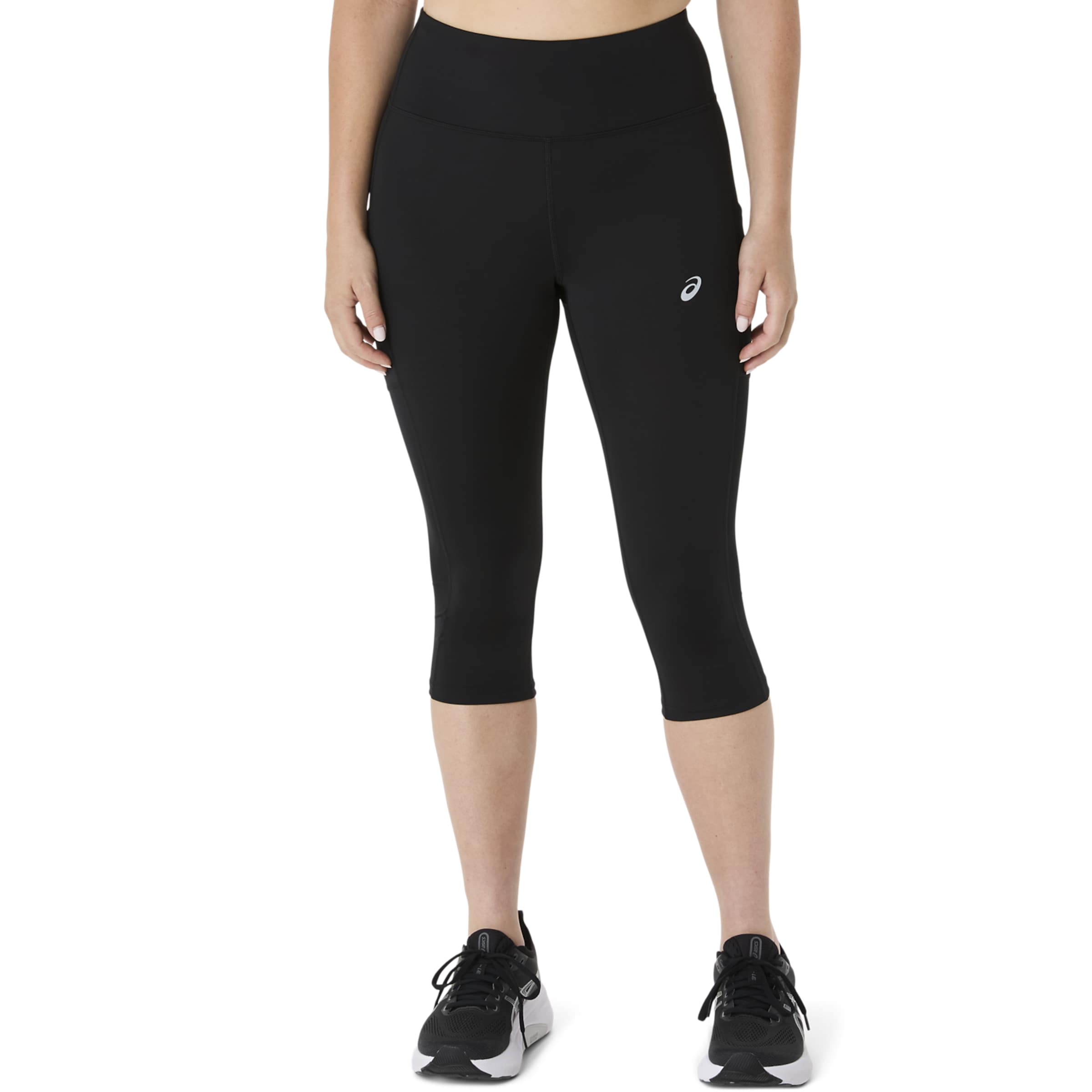 ASICS Skinny Workout Pants in Black: front