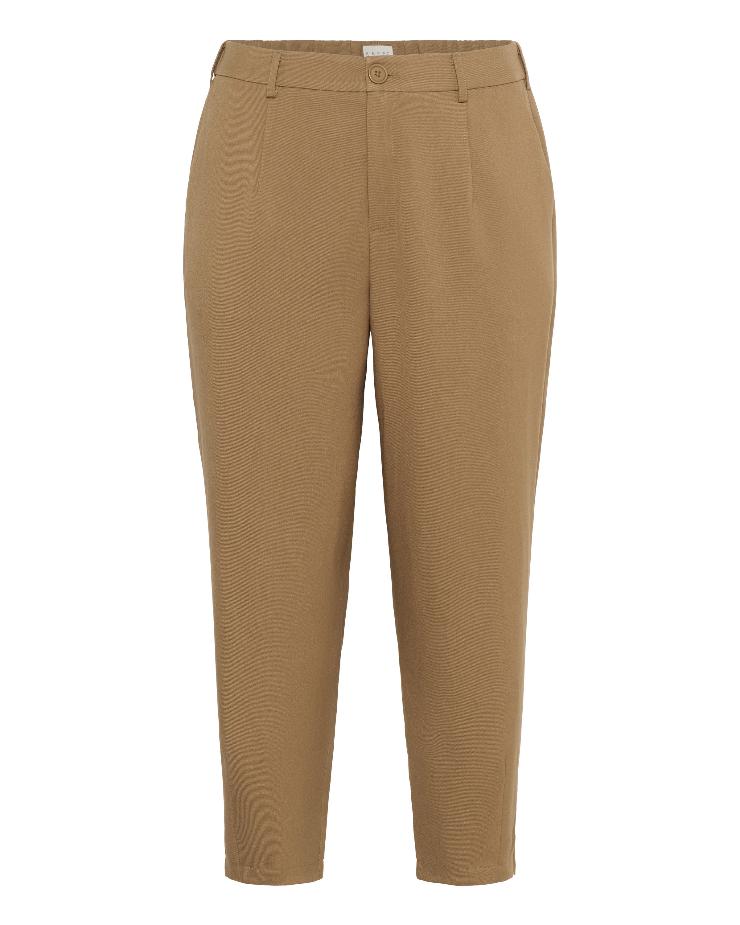 KAFFE CURVE Pleat-front trousers 'Merla' in Brown: front