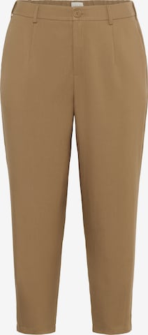 Pantalon à pince 'Merla' KAFFE CURVE en marron : devant