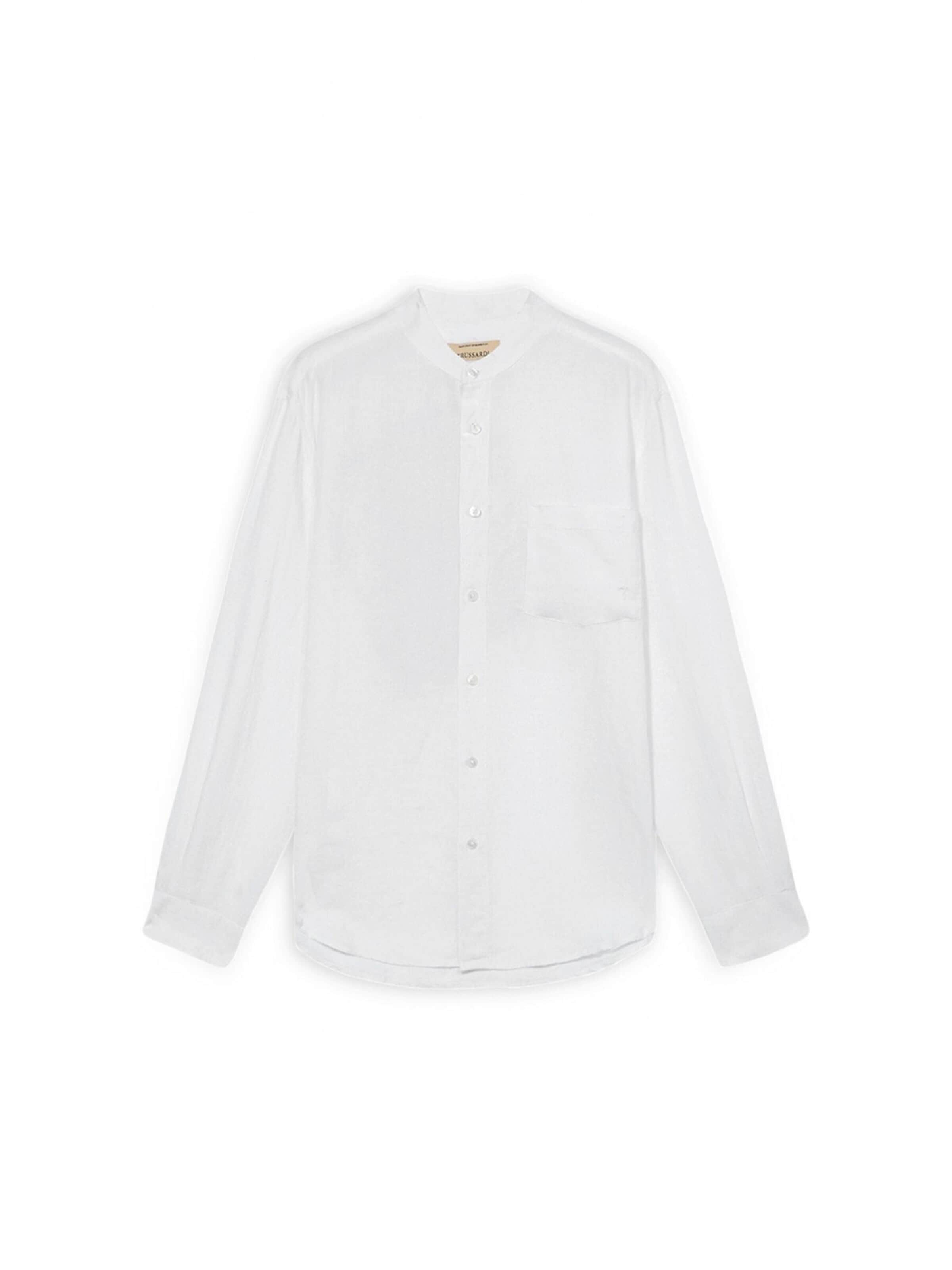 Trussardi Regular fit Button Up Shirt in White: front