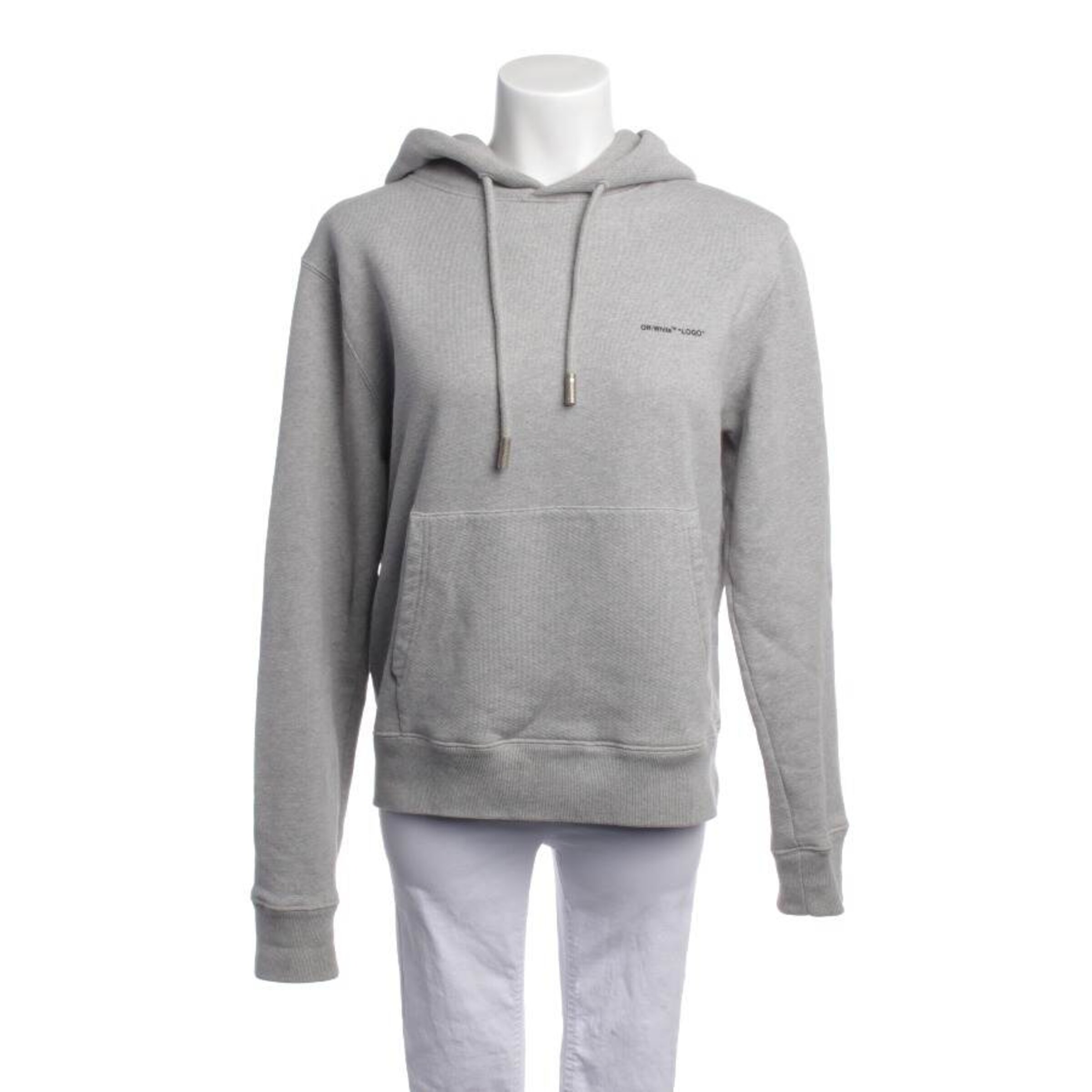 Off White Sweatshirt Zip Up Hoodie in S in Grey ABOUT YOU