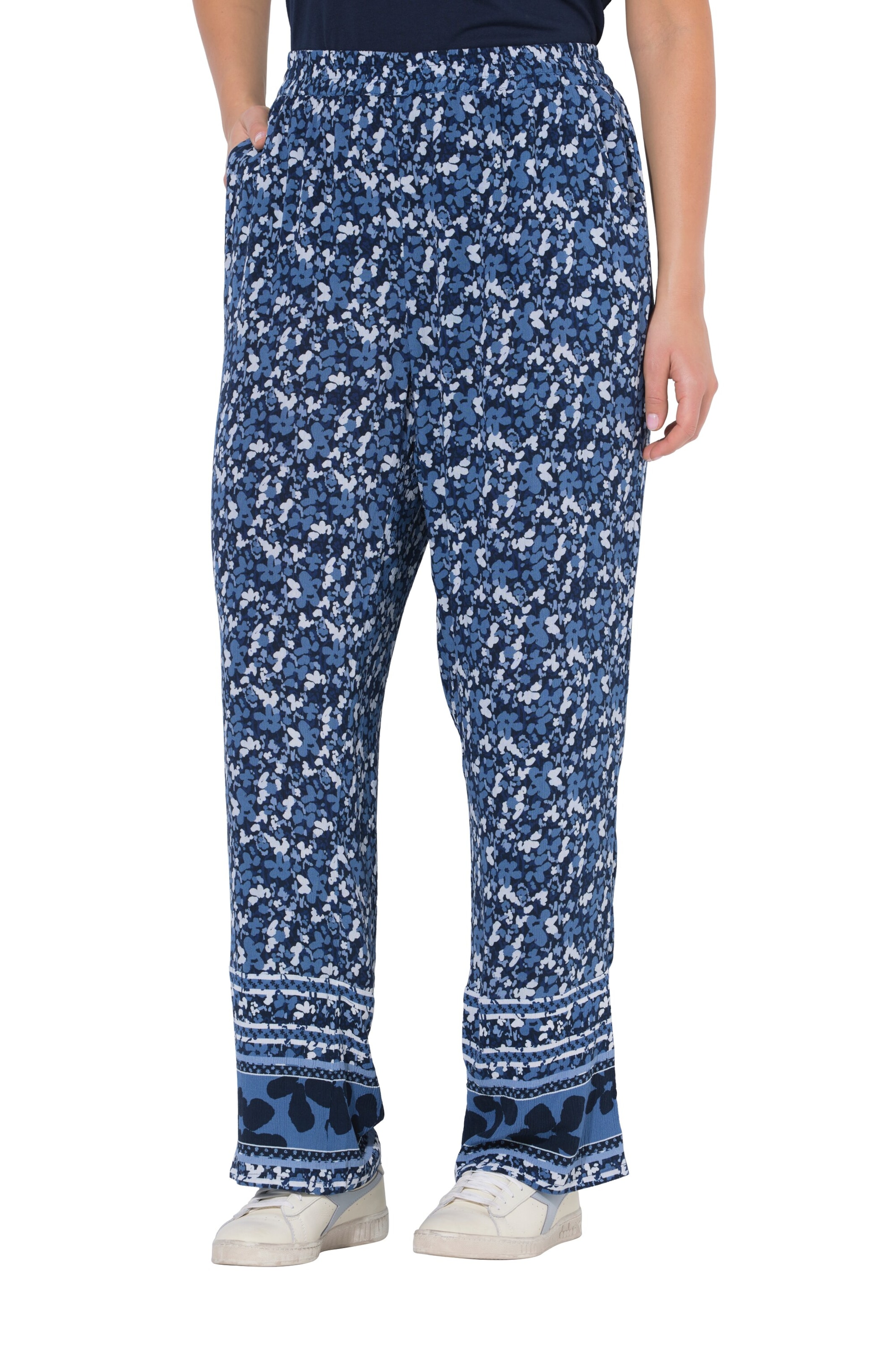 Ulla Popken Regular Broek in Blauw: voorkant