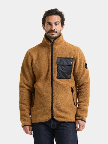 Didriksons Fleece jas 'Peter' in Bruin: voorkant