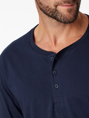 SCHIESSER Pyjamashirt ' Longsleeve Mix & Relax ' in Blau