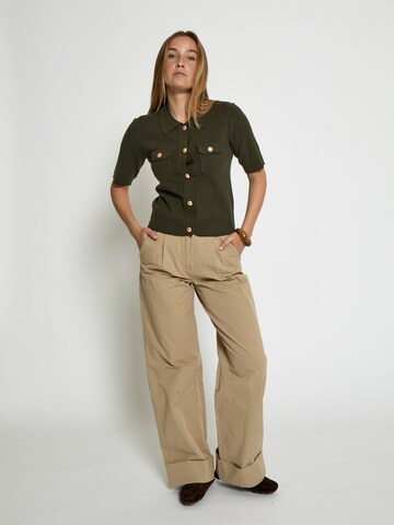 Peppercorn Gebreid vest 'Kaylee' in Groen