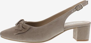 XAVER LUIS Schuhmanufaktur Slingpumps 'ISAR' in Beige: Vorderseite