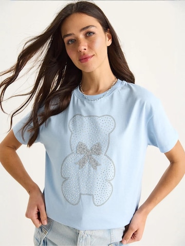 T-shirt Bianco Lucci en bleu