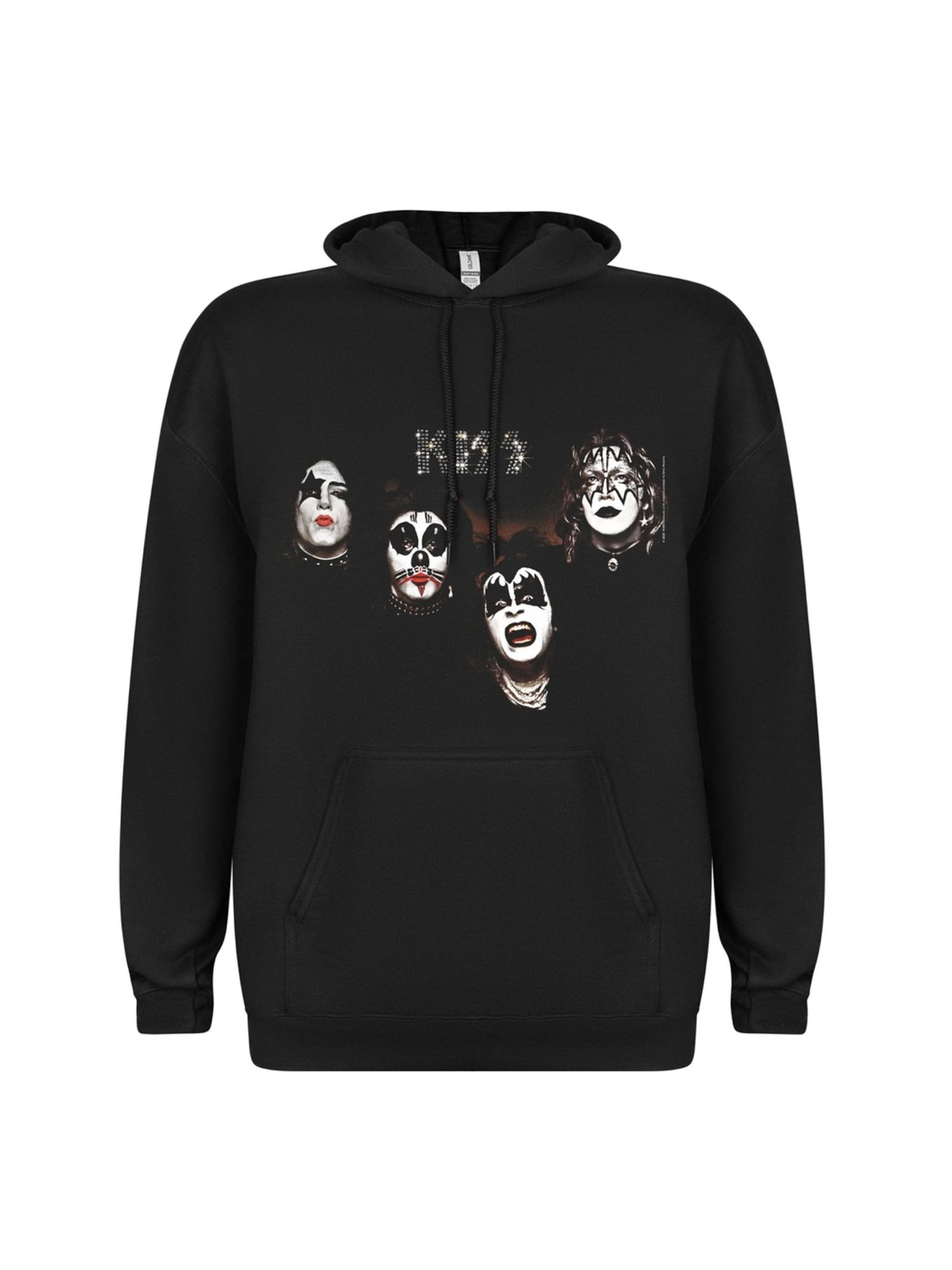 Kiss Sweatshirt 'Kiss - 1974  Hoodie' in Black: front