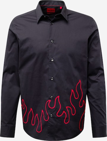 HUGO Red Slim Fit Риза 'Emero' в черно: отпред