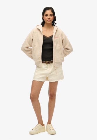 Superdry Fleece Jacket in Beige