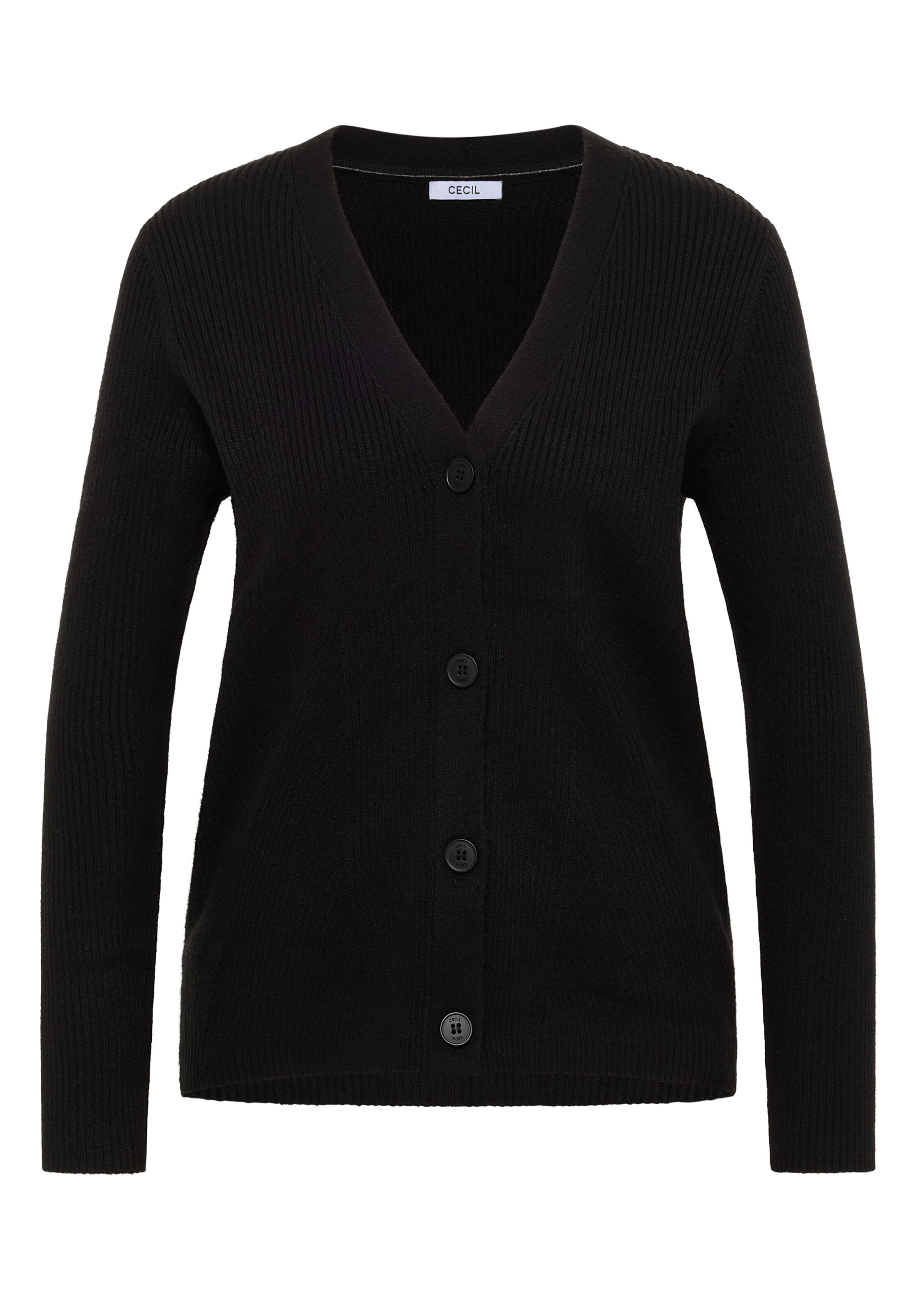 CECIL Knit Cardigan in Black: front