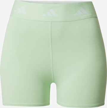 ADIDAS PERFORMANCE - Skinny Pantalón deportivo 'Techfit' en verde: frente