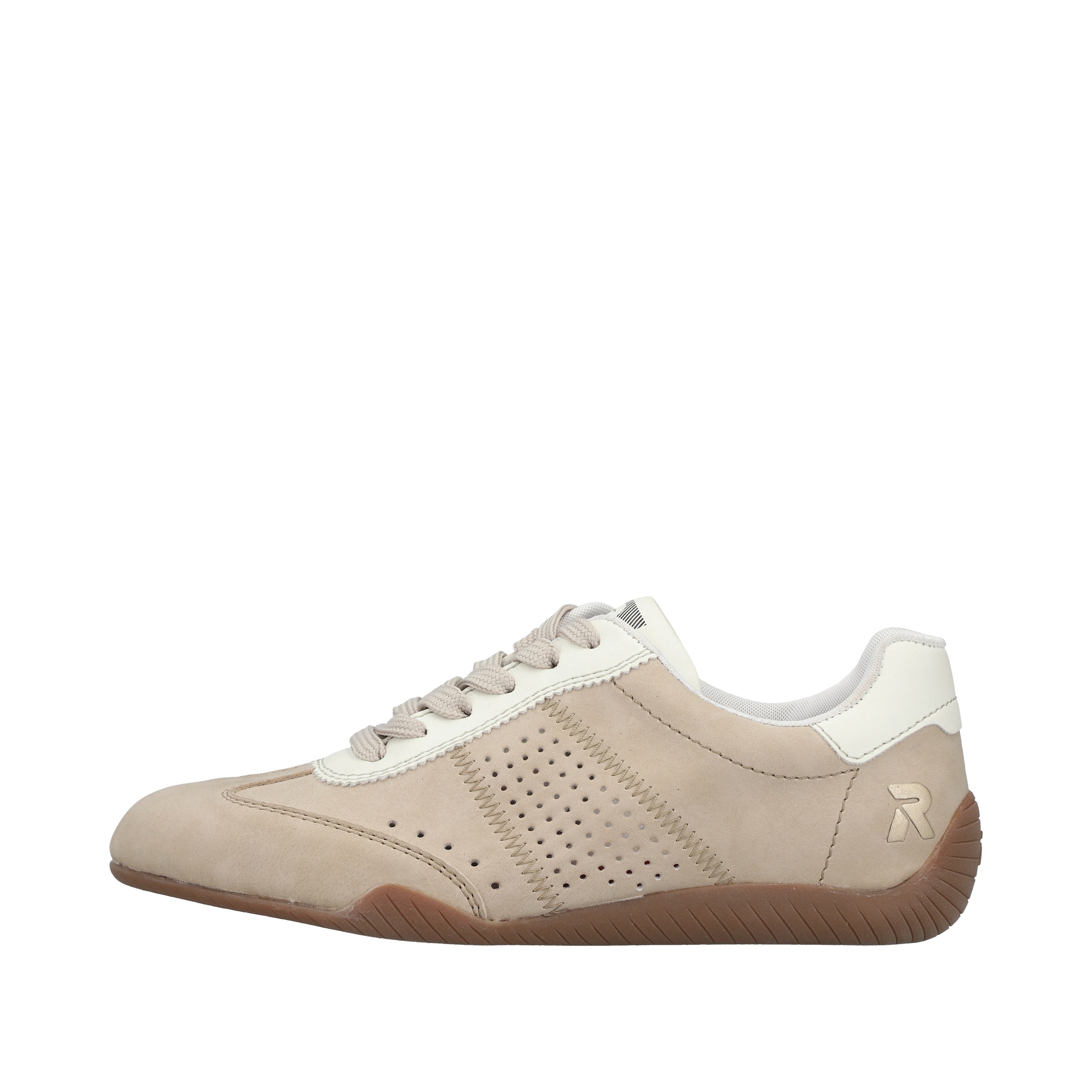 Chaussure de sport à lacets Rieker en beige : devant