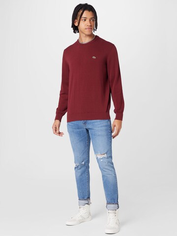 LACOSTE Regularny krój Sweter w kolorze czerwony