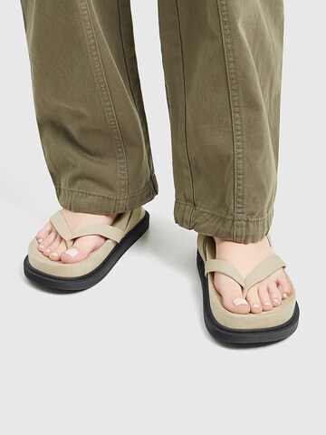 Pull&Bear T-Bar Sandals in Beige