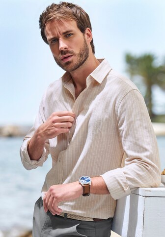 JOHN DEVIN Regular Fit Hemd in Beige