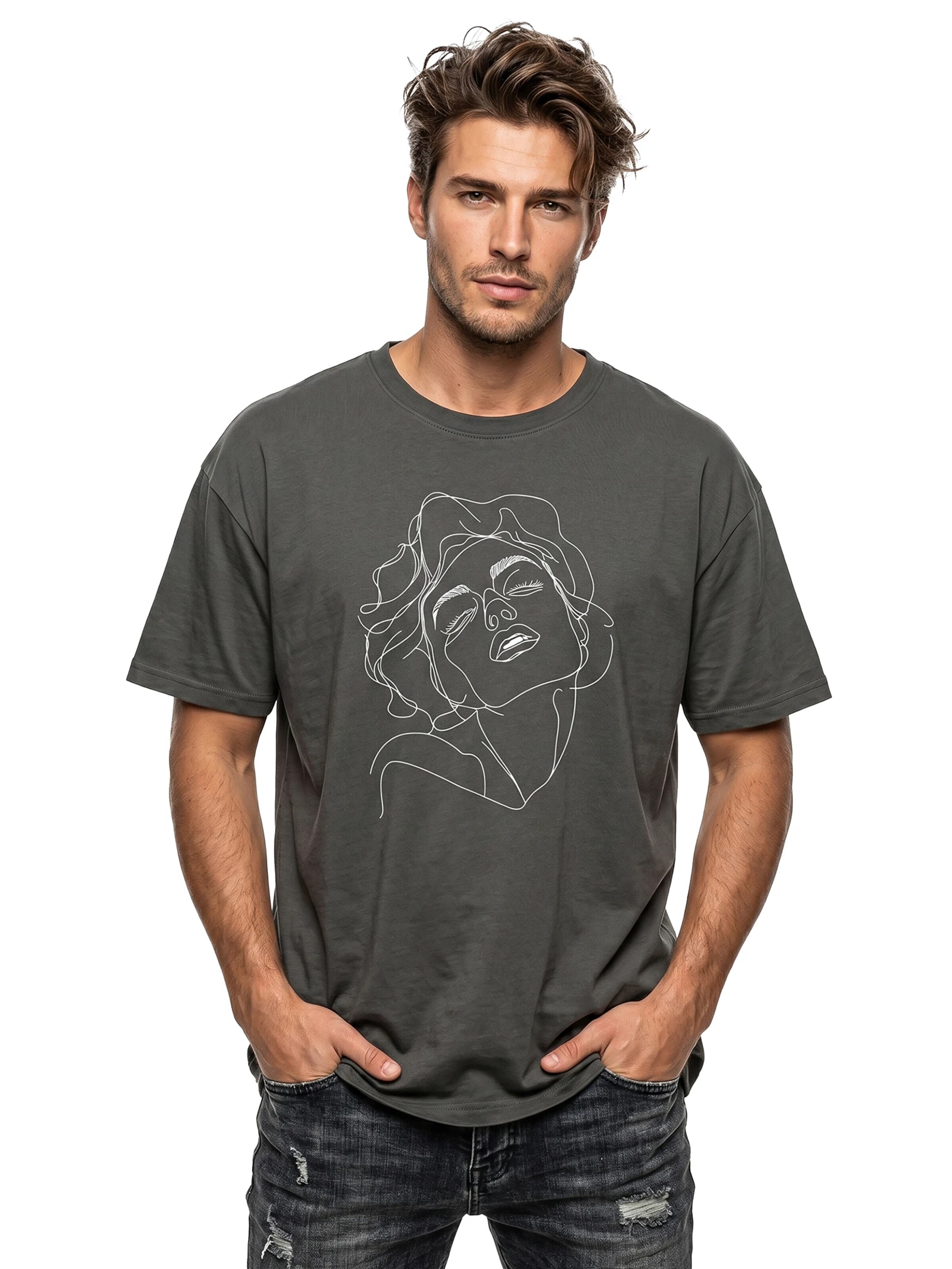 MAKAYA Shirt 'Norma' in Grey