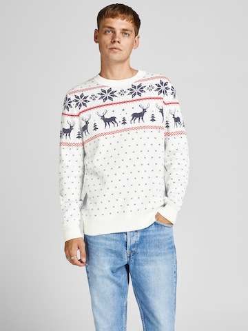 JACK & JONES Sweater 'Snowy' in Beige: front