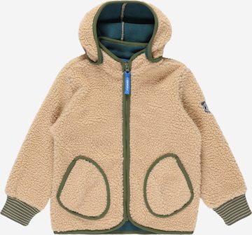 FINKID Fleece Jacket 'TONTTU NALLE' in Beige: front