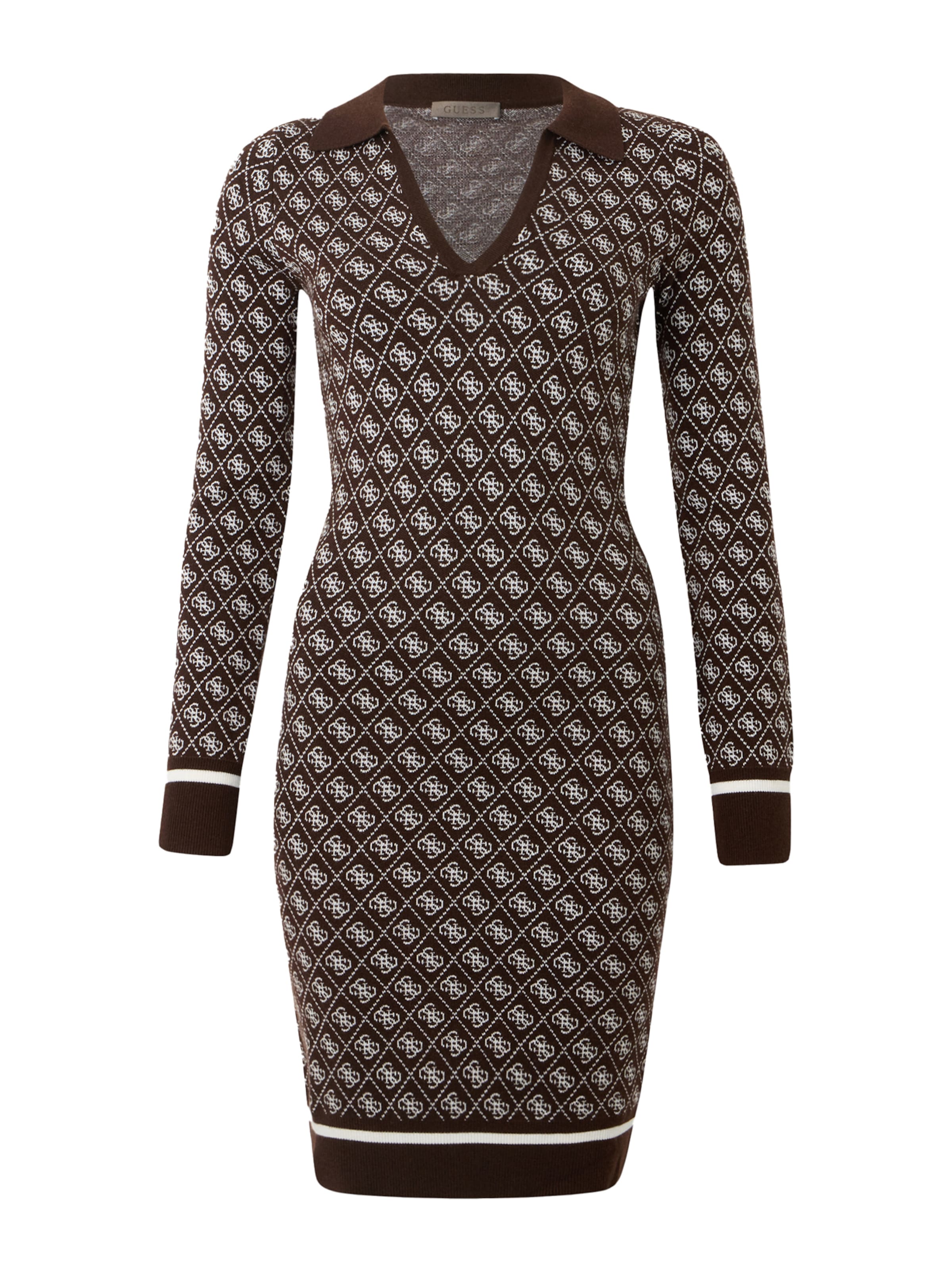 GUESS - Vestido de malha 'AUBREY' em castanho: frente