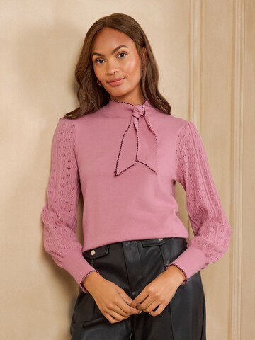 Pull-over love & roses en rose
