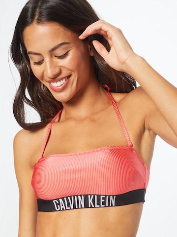 Calvin Klein Swimwear Regular Bikini top in Pink: front