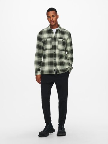 Only & Sons Regular fit Button Up Shirt 'Nadal' in Green