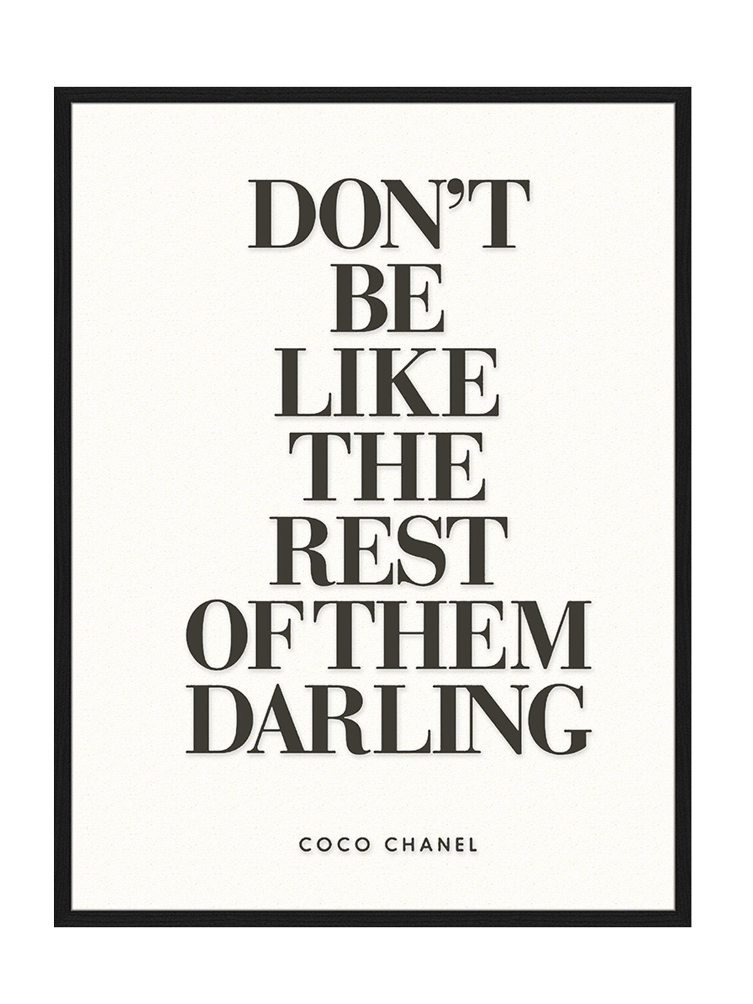 Liv Corday Bild  'Dont be Like the Rest' in Schwarz: Vorderseite