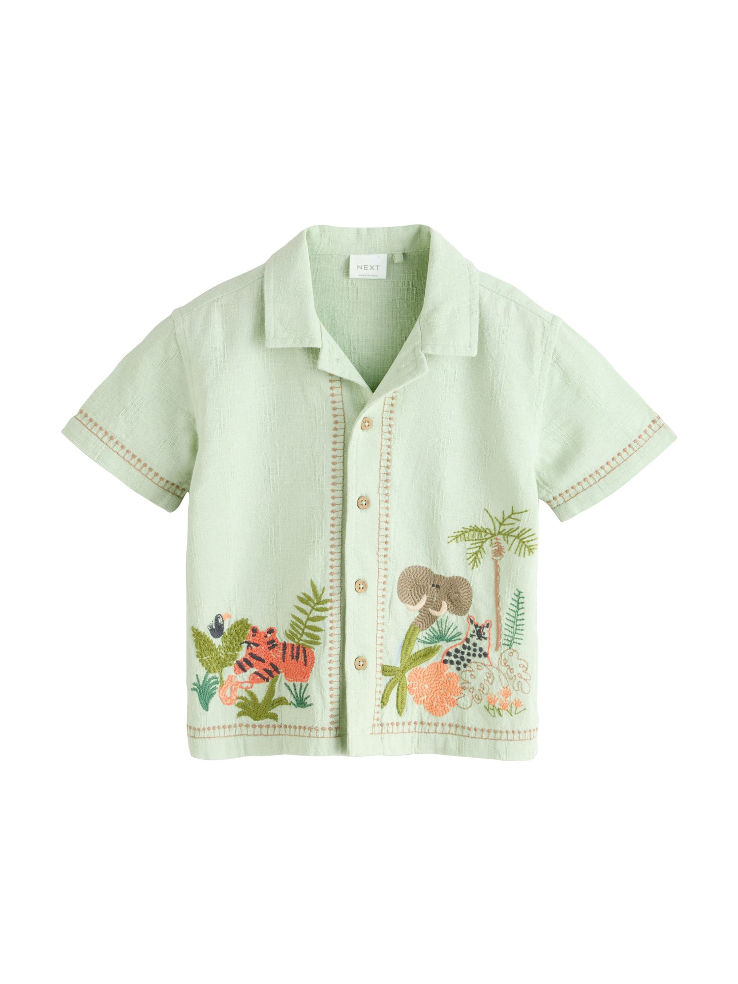 Next Средняя посадка Рубашка в Зеленый: спереди