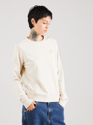 Felpa di Tommy Jeans in beige: frontale