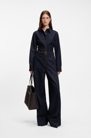 BOSS Wide leg Pleated Jeans in Blue