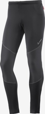 Löffler Skinny Workout Pants in Black: front