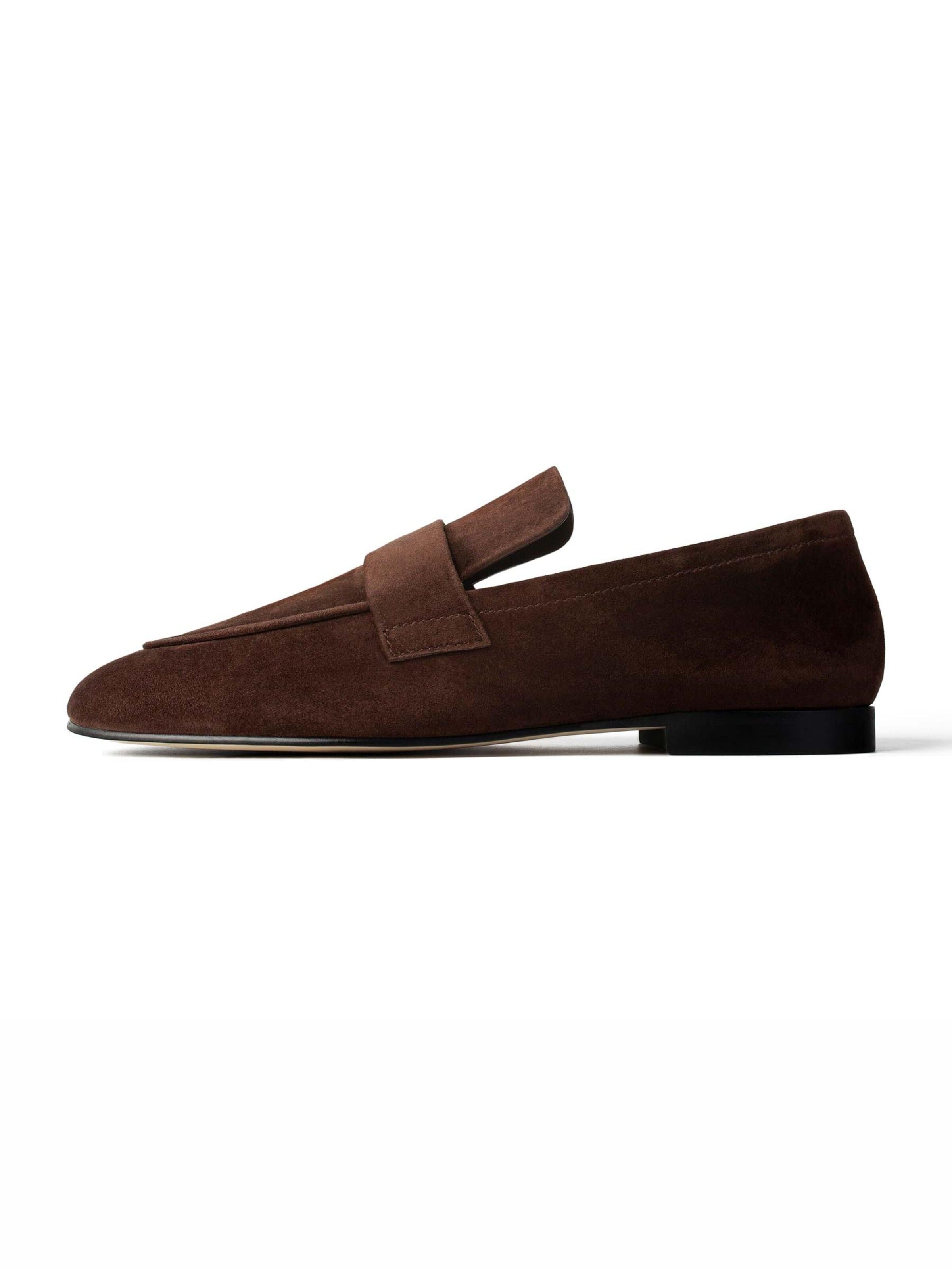 L37 HANDMADE SHOES - Sapato Slip-on 'VELVET RIOT' em castanho: frente