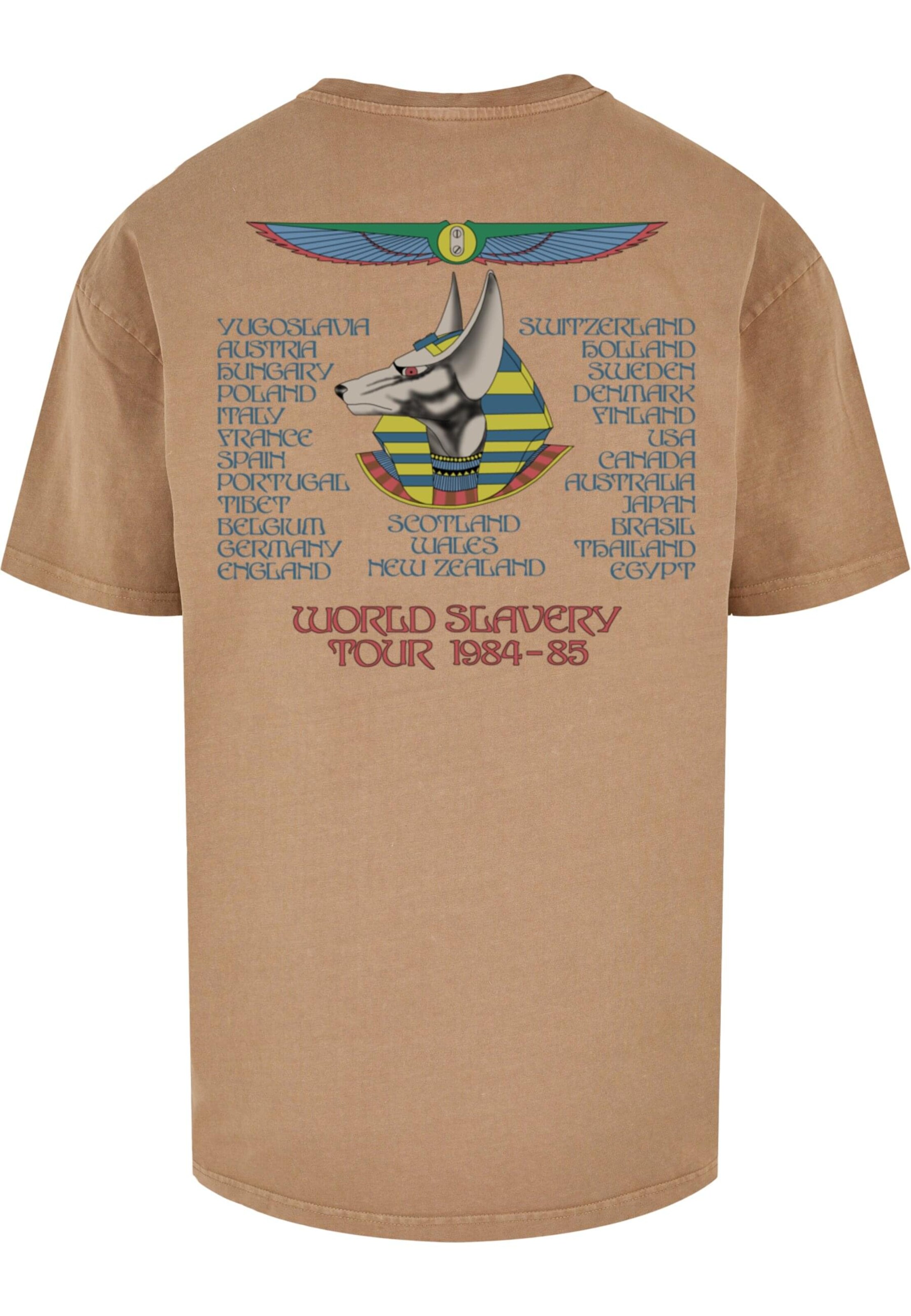 Merchcode Shirt 'Powerslave - World Slavery Tour' in Beige